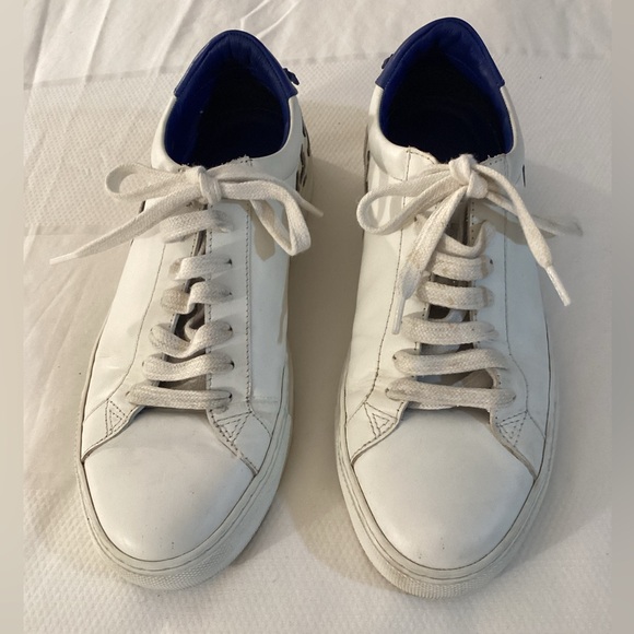 Givenchy White/Blue Leather Urban Street Low Top Sneakers - Picture 2 of 12